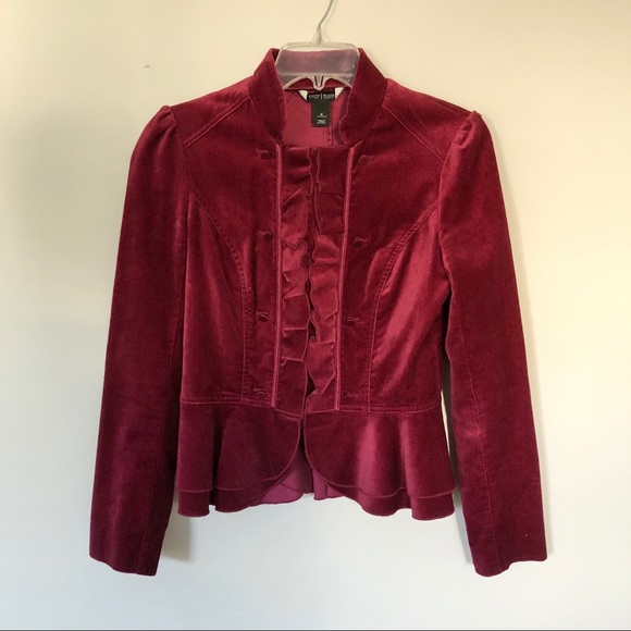 White House Black Market Jackets & Blazers - White House Black Market Velvet Military Jacket